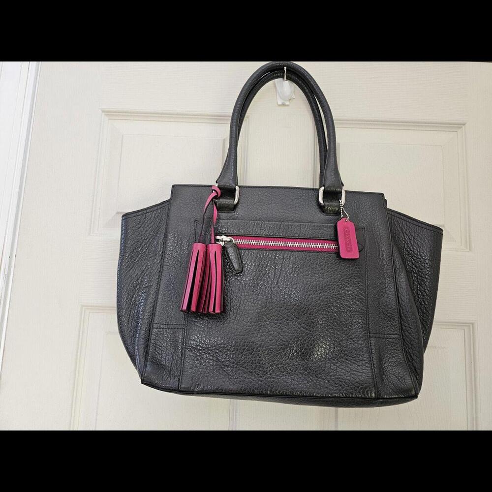 Coach satchel bag women's XL graphite gunmetal grey leather Legacy Candace 19926